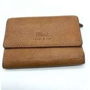 Fossil Popstitch Pebbled Genuine Leather Trifold  Removable ID Holder Wallet